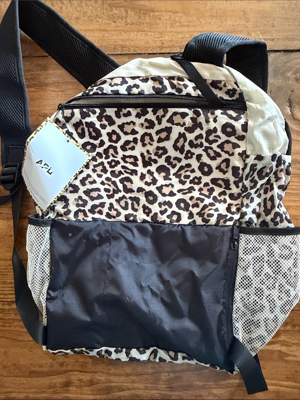 APL Leopard-Pattern and Black Backpack